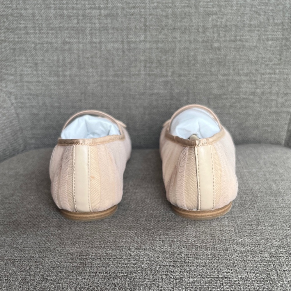 Dolce Vita Raeven Praline Tulle Neutral Nude Beige Mesh Square Toe Ballet Flats - Picture 8 of 16